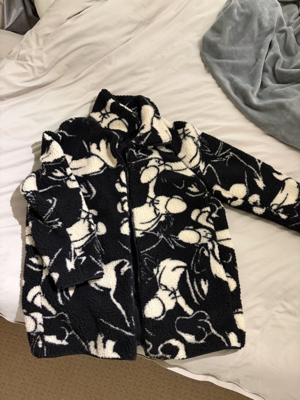 PATTERNED SHERPA TEDDY JACKET